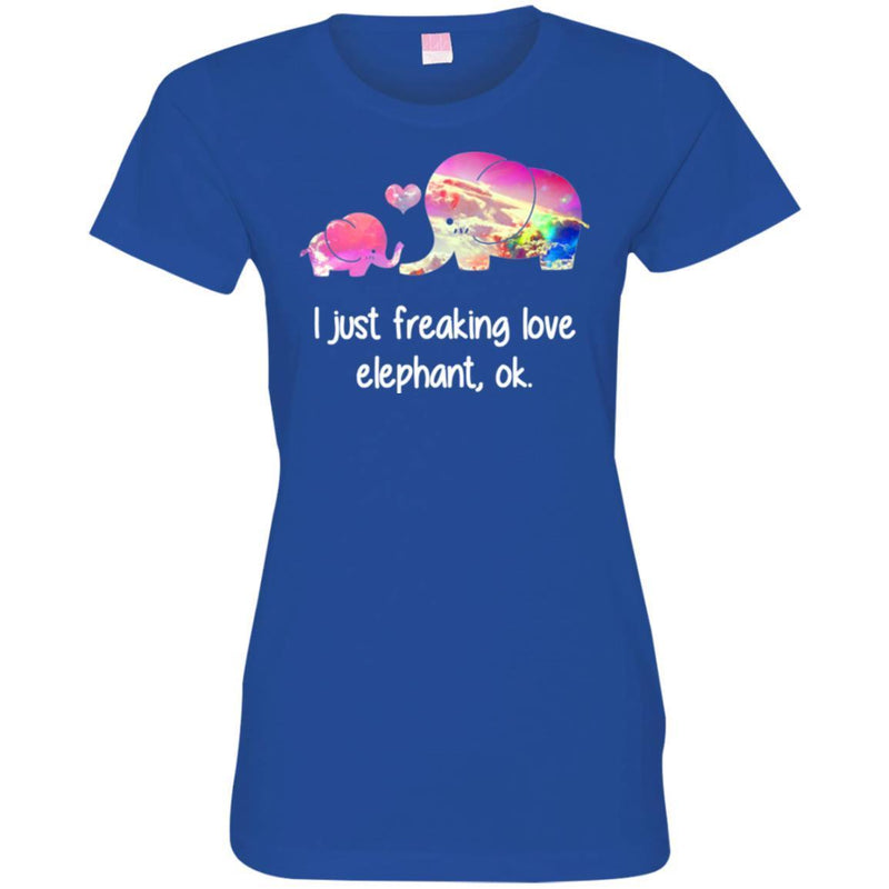 Elephant T-Shirt I Just Freaking Love Elephant Ok Elephant And Baby In Love Cute Colorful Tee Shirt CustomCat