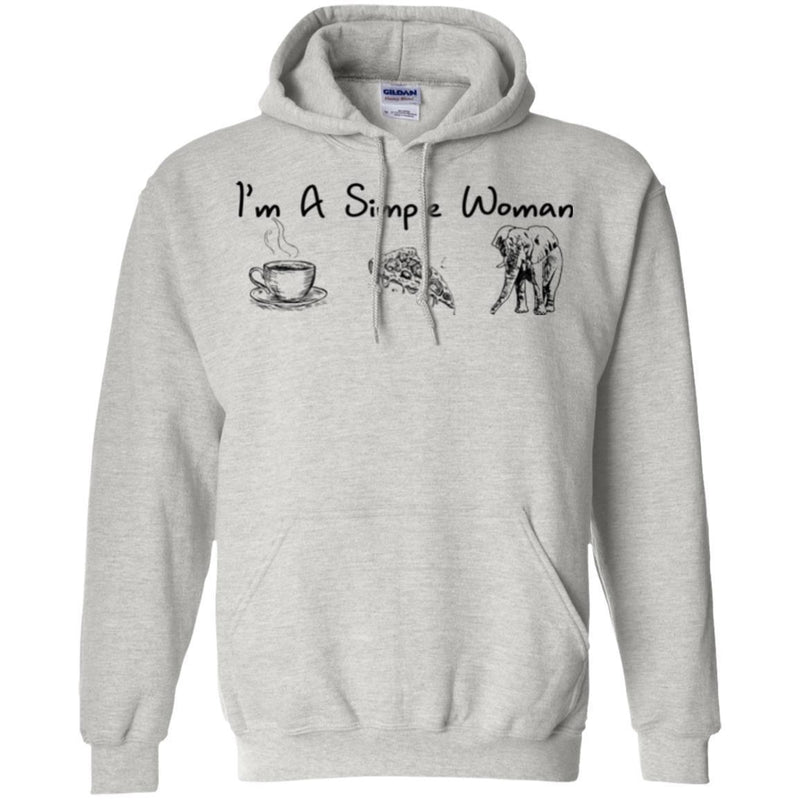 Elephant T-Shirt I'm A Simple Woman Coffee Cup Pizza Elephant Gift For Girl Tee Shirt CustomCat