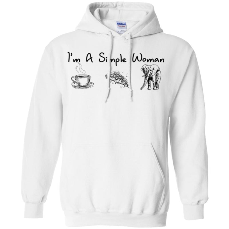 Elephant T-Shirt I'm A Simple Woman Coffee Cup Pizza Elephant Gift For Girl Tee Shirt CustomCat