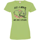 Elephant T-Shirt Just A Woman Who Loves Elephants Female Elephant Flower Elephant Head Tee Shirt CustomCat