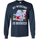 Elephant T-Shirt My Weekend Is Booked Cute Elephant Reading Book Glasses Gift Tee Shirt CustomCat