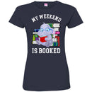 Elephant T-Shirt My Weekend Is Booked Cute Elephant Reading Book Glasses Gift Tee Shirt CustomCat