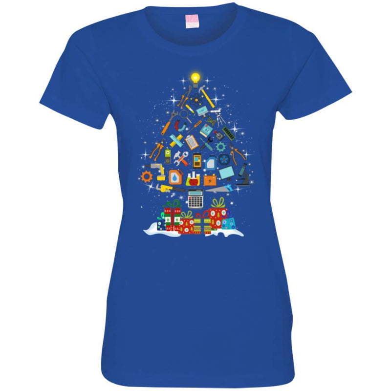 Engineer T-Shirt Christmas tree Tools Great Funny Best Gifts For Mechanical Engineers Tee Shirt CustomCat