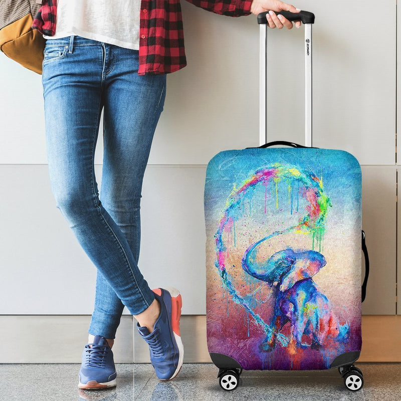 Fabulous Elephant Water Color Luggage Cover interestprint