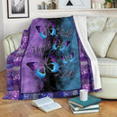 Faith Hope Love Butterflies Purple Blue Fleece Blanket interestprint