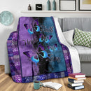 Faith Hope Love Butterflies Purple Blue Fleece Blanket interestprint