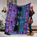 Faith Hope Love Butterflies Purple Blue Fleece Blanket interestprint