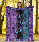 Faith Hope Love Butterflies Purple Blue Fleece Blanket interestprint