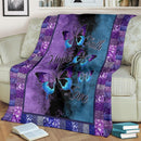 Faith Hope Love Butterflies Purple Blue Fleece Blanket interestprint