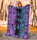 Faith Hope Love Butterflies Purple Blue Fleece Blanket interestprint