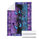 Faith Hope Love Butterflies Purple Blue Fleece Blanket interestprint