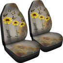 Faith Hope Love Butterfly Sunflower Car Seat Covers (Set of 2) interestprint