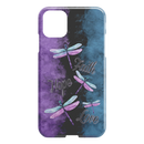 Faith Hope Love Four Dragonflies Purple Black And Blue iPhone Case