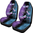 Faith Hope Love Four Dragonflies Purple Blue Car Set Covers (Set Of 2)