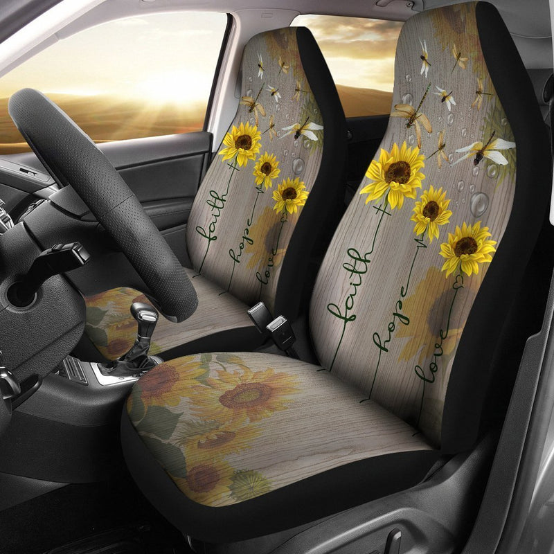 Faith Love Hope Car Seat Covers Dragonflies (Set Of 2) interestprint