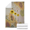 Faith Love Hope Dragonflies Sunflower Fleece Blanket interestprint
