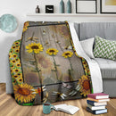 Faith Love Hope Dragonflies Sunflower Fleece Blanket interestprint