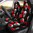 Fascinated Skull Hide Under Red Rose Car Seat Covers (Set Of 2)