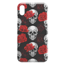 Fascinated Skull Hide Under Red Rose Skull iPhone Case