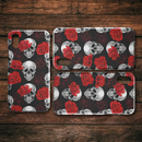 Fascinated Skull Hide Under Red Rose Skull iPhone Case