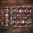 Fascinated Skull Hide Under Red Rose Skull iPhone Case