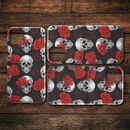 Fascinated Skull Hide Under Red Rose Skull iPhone Case