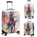 Fascinated Watercolor Riding Horse Luggage Cover interestprint