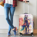 Fascinated Watercolor Riding Horse Luggage Cover interestprint