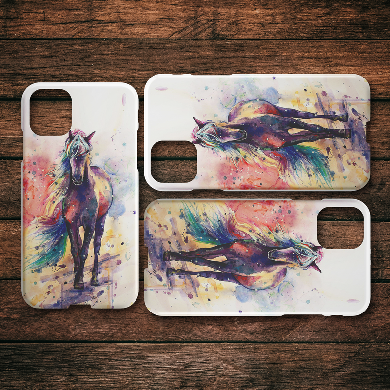 Fascinated Watercolor Runing Horse iPhone Case