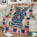 Feel Safe At Night Sleep With A Police Officer Fleece Blanket interestprint