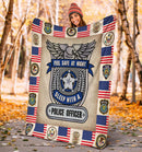Feel Safe At Night Sleep With A Police Officer Fleece Blanket interestprint