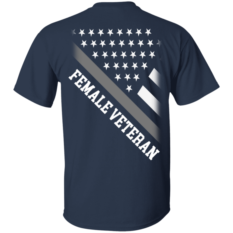 Female Veteran American Flag Shirt CustomCat