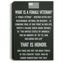 Female Veteran Canvas - What Is A Female Veteran? Discharged Retired Reserve That Is Honor Female Veterans - CANPO75 - CustomCat