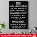 Female Veteran Canvas - What Is A Female Veteran? Discharged Retired Reserve That Is Honor Female Veterans - CANPO75 - CustomCat
