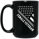 Female Veteran Coffee Mug Female Veteran American Flag 11oz - 15oz Black Mug CustomCat