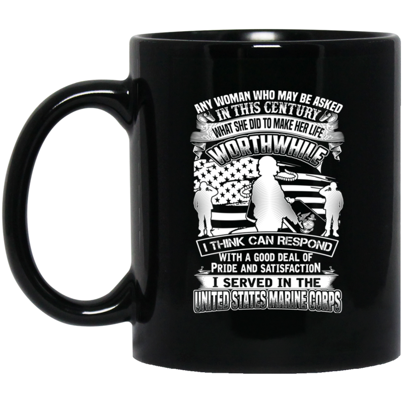 Female Veteran Coffee Mug Female Veteran I Served In The United States Marine Corps 11oz - 15oz Black Mug CustomCat