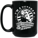Female Veteran Coffee Mug I Am A Veteran And A Grandma What's Your Superpower? Grandma Vets 11oz - 15oz Black Mug CustomCat