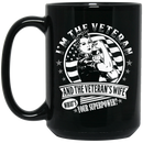 Female Veteran Coffee Mug I'm The Veteran And The Veteran's Wife What's Your Superpower? 11oz - 15oz Black Mug CustomCat