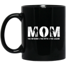 Female Veteran Coffee Mug Mom The Veteran The Myth The Legend Veteran Mom 11oz - 15oz Black Mug CustomCat