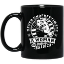 Female Veteran Coffee Mug Never Underestimate An Old Woman Who Has A DD 214 11oz - 15oz Black Mug CustomCat