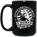 Female Veteran Coffee Mug Never Underestimate An Old Woman Who Has A DD 214 11oz - 15oz Black Mug CustomCat