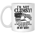 Female Veteran Coffee Mug Not Clumsy It's Just The Floor Hates Me The Wall Gets In My Way 11oz - 15oz White Mug CustomCat