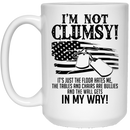 Female Veteran Coffee Mug Not Clumsy It's Just The Floor Hates Me The Wall Gets In My Way 11oz - 15oz White Mug CustomCat
