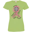 Firefighter Breast Cancer Awareness Pink Ribbon Gift Female Tee Shirt CustomCat