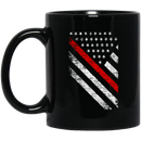 Firefighter Coffee Mug American Flag With Red Line 11oz - 15oz Black Mug CustomCat
