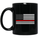 Firefighter Coffee Mug American Flag With Red Line 11oz - 15oz Black Mug CustomCat