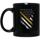 Firefighter Coffee Mug Dispatch American Flag With Yellow Line 11oz - 15oz Black Mug CustomCat