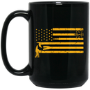 Firefighter Coffee Mug Distressed Firefighter And Nurse American Flag 11oz - 15oz Black Mug CustomCat