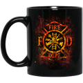 Firefighter Coffee Mug FD - Fire Dept 11oz - 15oz Black Mug CustomCat