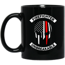 Firefighter Coffee Mug Firefighter Unbreakable Skull And Red Line 11oz - 15oz Black Mug CustomCat